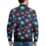 Fantastic Planets Pattern Print Men's Bomber Jacket