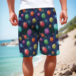Fantastic Planets Pattern Print Men's Cargo Shorts