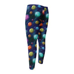 Fantastic Planets Pattern Print Men's Compression Pants