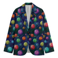 Fantastic Planets Pattern Print Men's Cotton Blazer