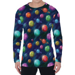 Fantastic Planets Pattern Print Men's Long Sleeve T-Shirt