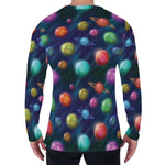 Fantastic Planets Pattern Print Men's Long Sleeve T-Shirt