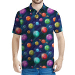 Fantastic Planets Pattern Print Men's Polo Shirt