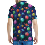 Fantastic Planets Pattern Print Men's Polo Shirt