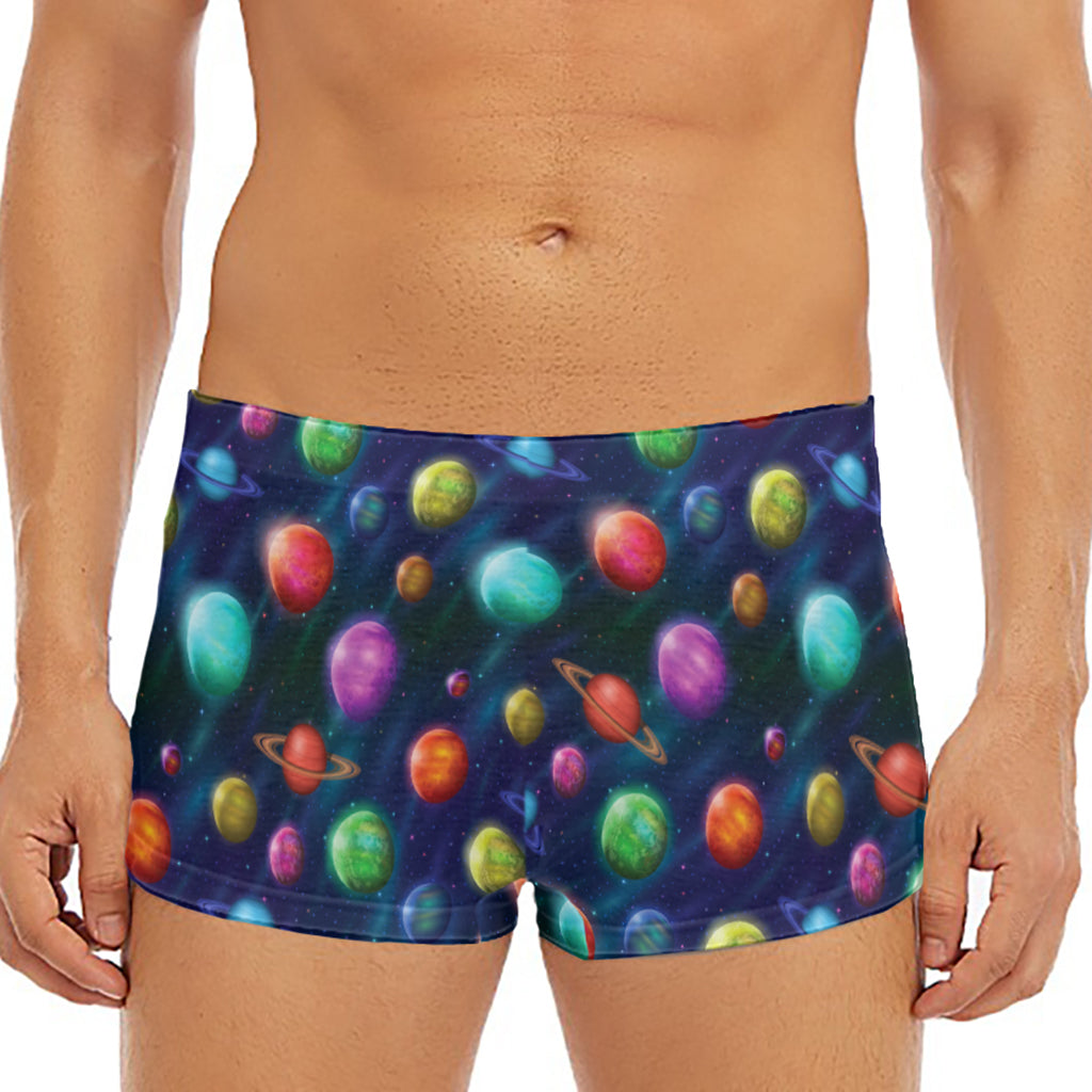 Fantastic Planets Pattern Print Men's Short Boxer Briefs