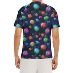Fantastic Planets Pattern Print Men's Short Sleeve Rash Guard
