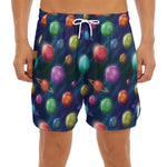 Fantastic Planets Pattern Print Men's Split Running Shorts