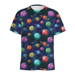 Fantastic Planets Pattern Print Men's Sports T-Shirt