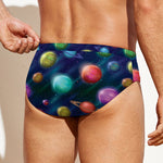 Fantastic Planets Pattern Print Men's Swim Briefs