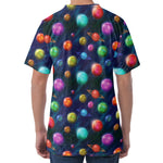 Fantastic Planets Pattern Print Men's Velvet T-Shirt