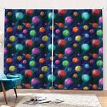Fantastic Planets Pattern Print Pencil Pleat Curtains