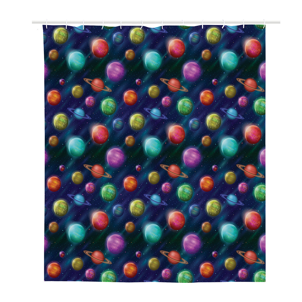 Fantastic Planets Pattern Print Polyester Shower Curtain