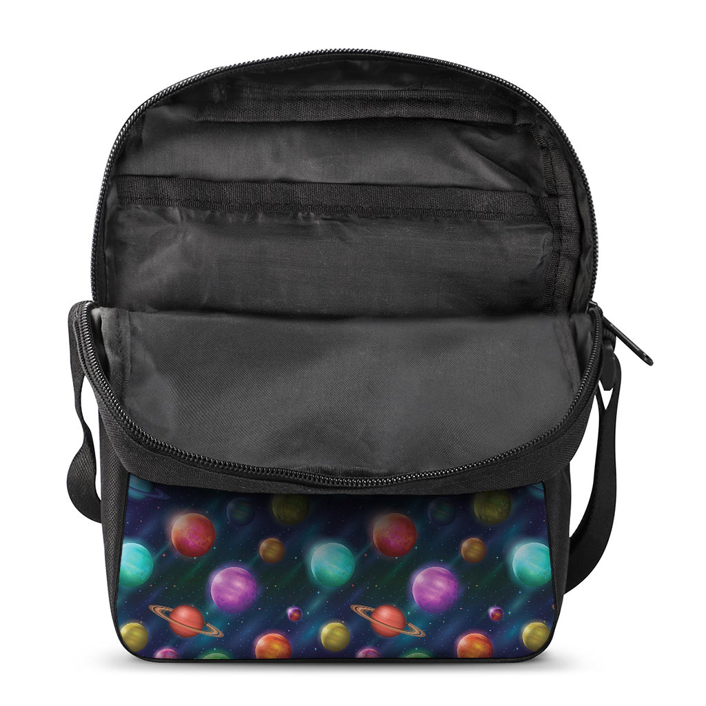 Fantastic Planets Pattern Print Rectangular Crossbody Bag