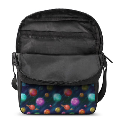 Fantastic Planets Pattern Print Rectangular Crossbody Bag