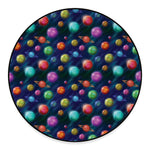 Fantastic Planets Pattern Print Round Floor Mat