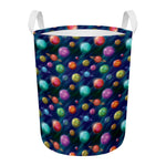 Fantastic Planets Pattern Print Round Laundry Basket