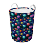 Fantastic Planets Pattern Print Round Laundry Basket