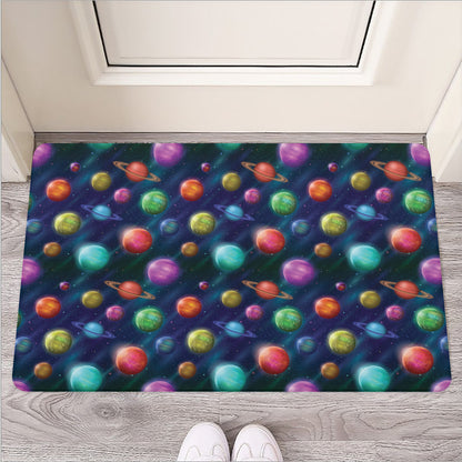 Fantastic Planets Pattern Print Rubber Doormat