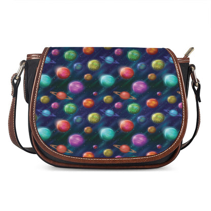 Fantastic Planets Pattern Print Saddle Bag