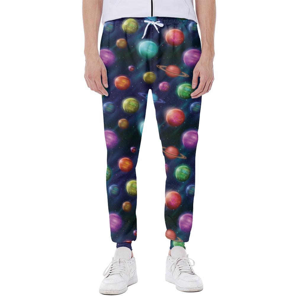 Fantastic Planets Pattern Print Scuba Joggers