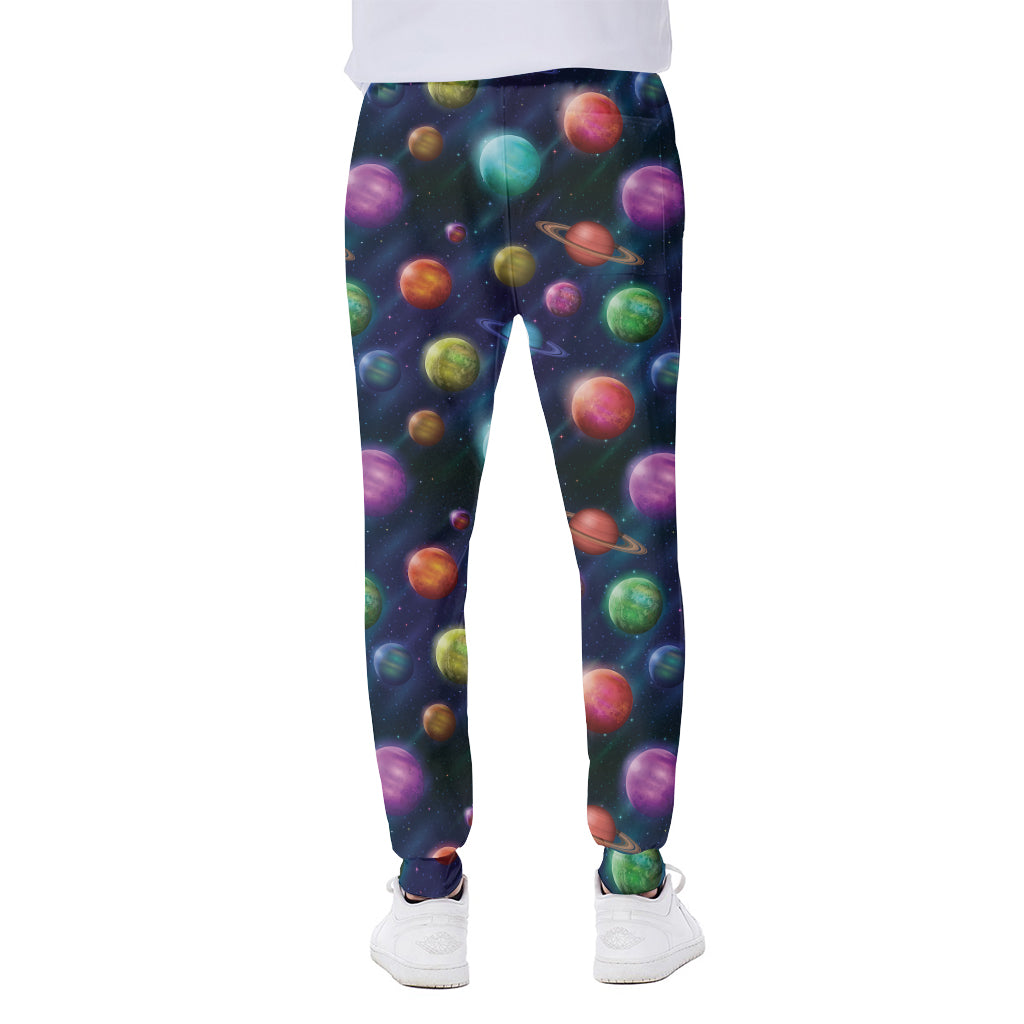 Fantastic Planets Pattern Print Scuba Joggers