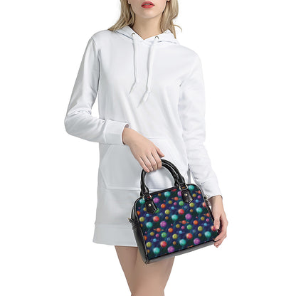 Fantastic Planets Pattern Print Shoulder Handbag