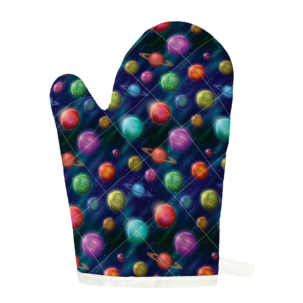 Fantastic Planets Pattern Print Single Oven Mitt