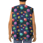 Fantastic Planets Pattern Print Sleeveless Baseball Jersey
