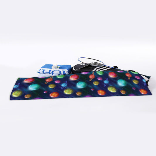 Fantastic Planets Pattern Print Sports Towel