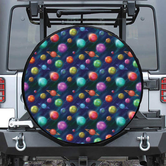 Fantastic Planets Pattern Print Tire Cover