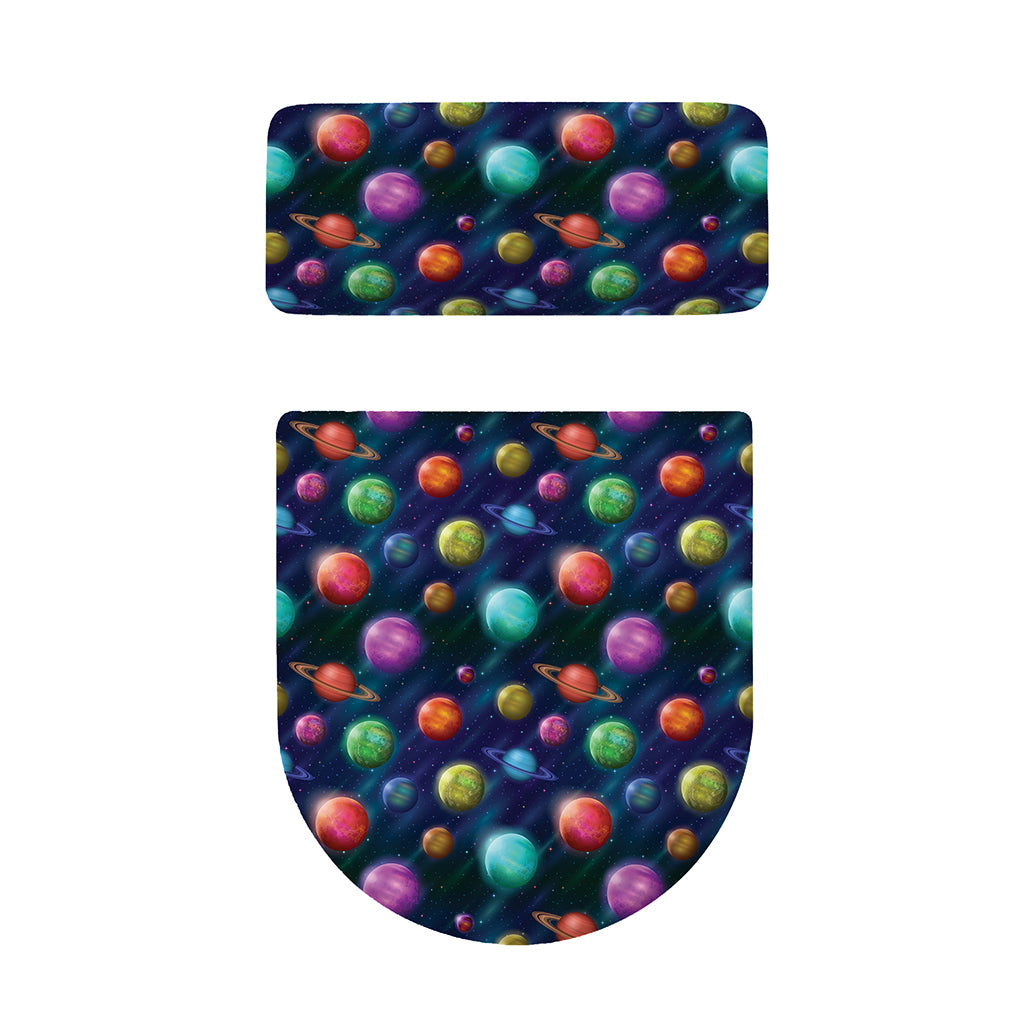 Fantastic Planets Pattern Print Toilet Lid And Tank Cover Set