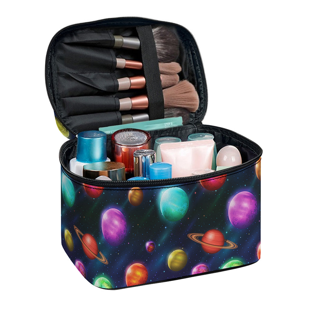 Fantastic Planets Pattern Print Travel Makeup Bag