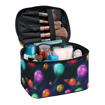 Fantastic Planets Pattern Print Travel Makeup Bag
