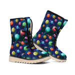 Fantastic Planets Pattern Print Winter Boots