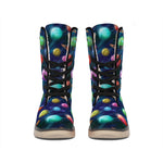 Fantastic Planets Pattern Print Winter Boots