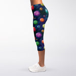 Fantastic Planets Pattern Print Women's Capri Leggings