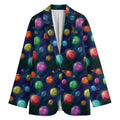Fantastic Planets Pattern Print Women's Cotton Blazer