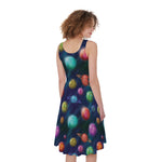 Fantastic Planets Pattern Print Women's Sleeveless Dress