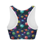 Fantastic Planets Pattern Print Women's Sports Bra