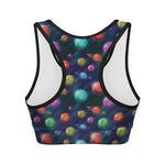 Fantastic Planets Pattern Print Women's Sports Bra
