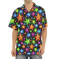 Fantastic Star Pattern Print Aloha Shirt