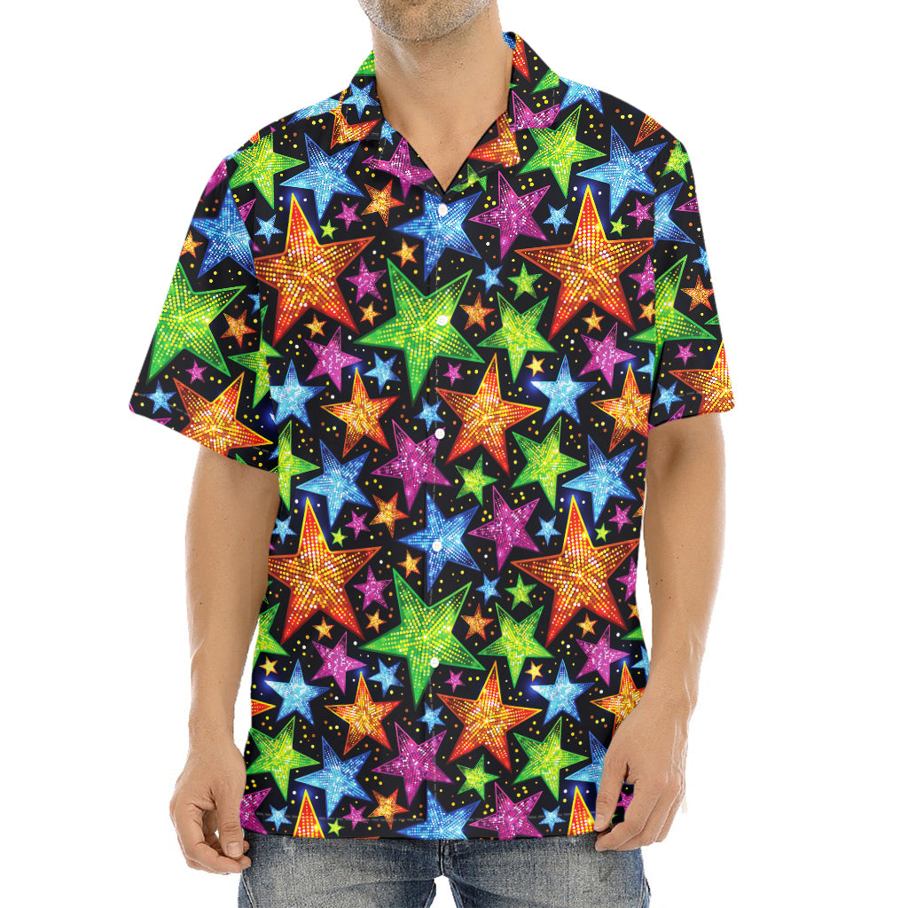 Fantastic Star Pattern Print Aloha Shirt