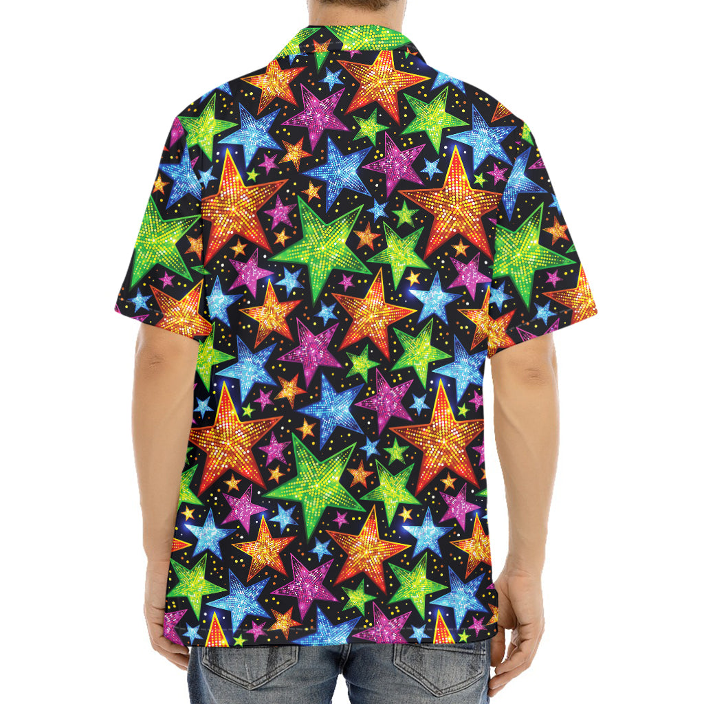 Fantastic Star Pattern Print Aloha Shirt