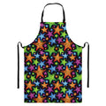 Fantastic Star Pattern Print Bib Apron With Pocket