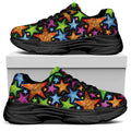 Fantastic Star Pattern Print Black Chunky Shoes