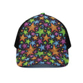 Fantastic Star Pattern Print Black Mesh Trucker Hat