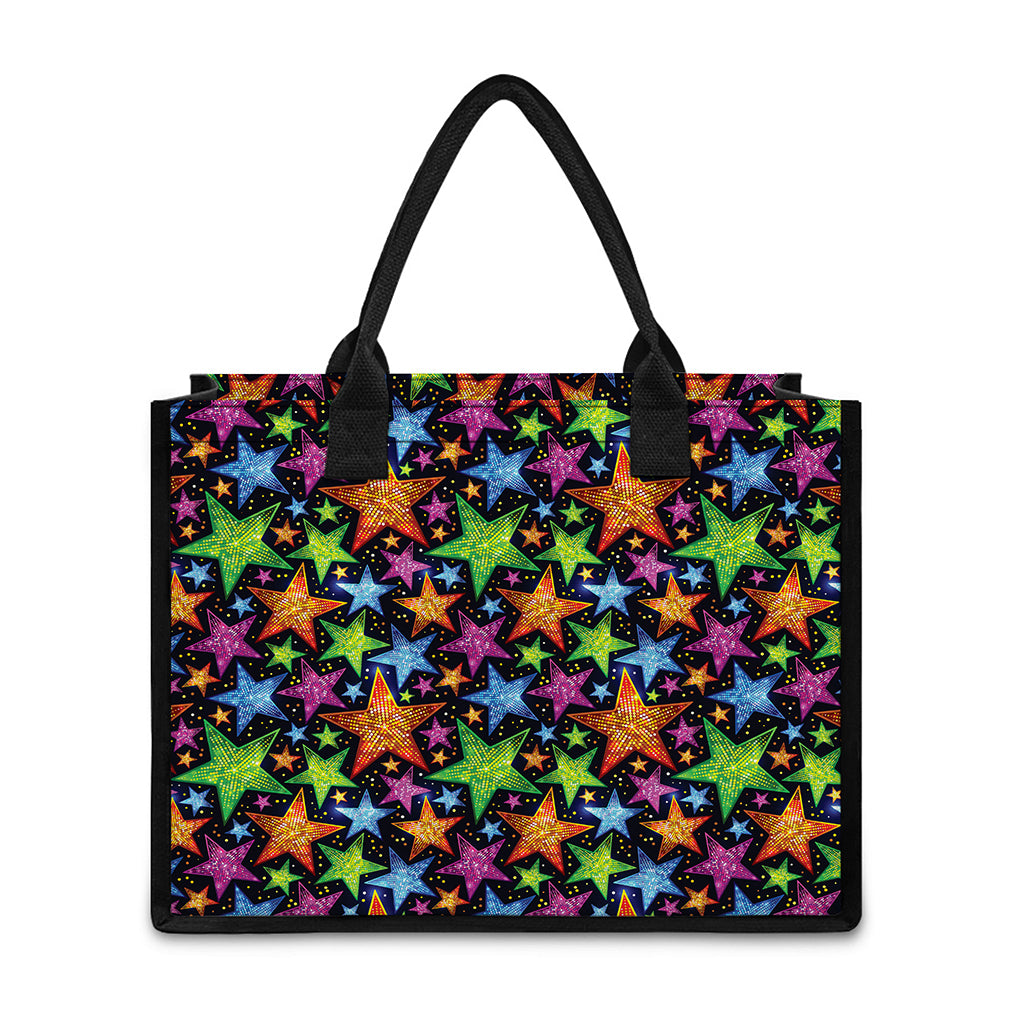 Fantastic Star Pattern Print Canvas Tote Bag