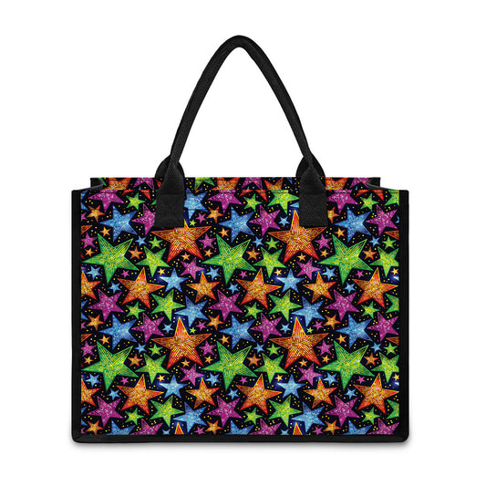 Fantastic Star Pattern Print Canvas Tote Bag