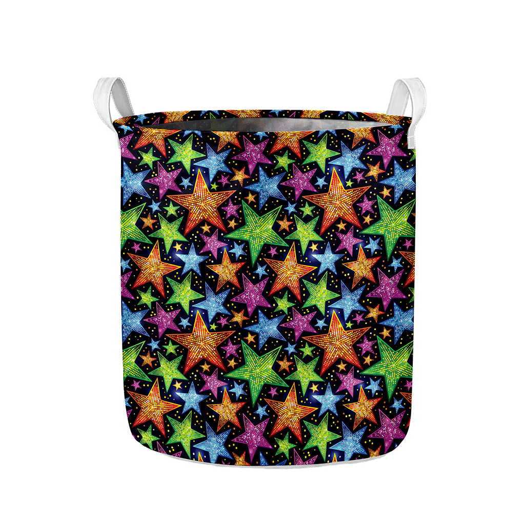Fantastic Star Pattern Print Collapsible Laundry Basket
