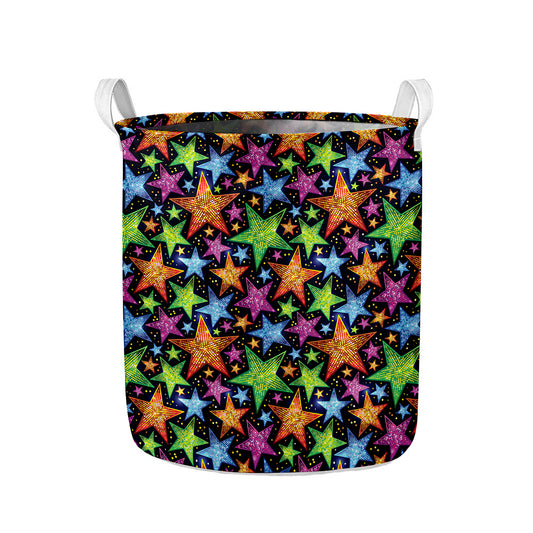 Fantastic Star Pattern Print Collapsible Laundry Basket